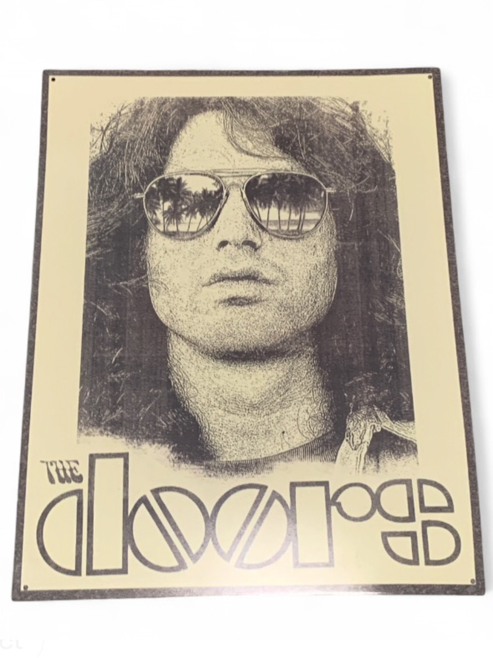 Vintage-Style The Doors Jim Morrison Black & Cream Wall Art Metal Poster